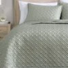 Riverbrook Home 3pc Queen Noble Tencel Coverlet Set Sage Green: Luxurious Woven Lyocell, Machine Washable