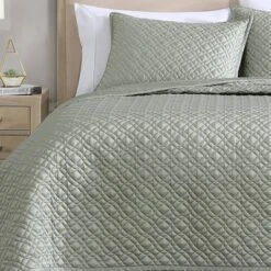 Riverbrook Home 3pc Queen Noble Tencel Coverlet Set Sage Green: Luxurious Woven Lyocell, Machine Washable