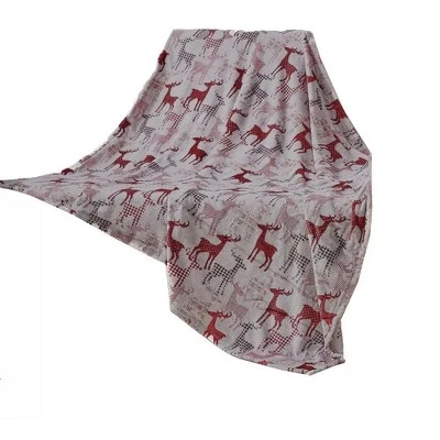 Kate Aurora Gray Cozy Christmas Plaid Reindeer Ultra Soft & Plush Accent Throw Blanket - 50 In. X 60 In. 1 Kate Aurora Gray Cozy Christmas Plaid Reindeer Ultra Soft & Plush Accent Throw Blanket - 50 In. X 60 In.