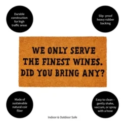 Evergreen Flag Funny Welcome Mat Coir Doormat | 28" X 16" Front Door Mat Outdoor Entrance | No Slip Door Rugs Entryway Indoor | We Only Serve -Bedding Discounts GUEST a1bbd6f3 2752 4804 b508 e87854cf9a61