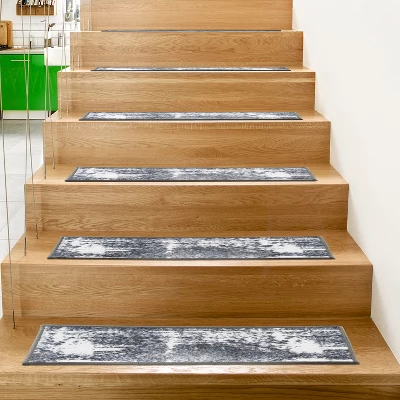 World Rug Gallery Distressed Contemporary Bohemian Non-Slip Stair Treads 8 World Rug Gallery Distressed Contemporary Bohemian Non-Slip Stair Treads - Image 8