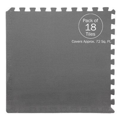 Foam Flooring Tiles - 18-Pack Interlocking EVA Foam Pieces Non-Toxic Floor Padding For Playroom Gym Or Basement By Stalwart (Gray) 2 Foam Flooring Tiles - 18-Pack Interlocking EVA Foam Pieces Non-Toxic Floor Padding For Playroom Gym Or Basement By Stalwart (Gray) - Image 2