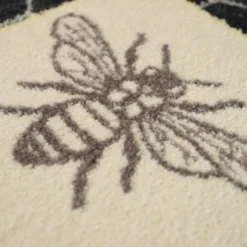 2'x3' ColorStar Bee Hex Door Mat Charcoal - Bungalow Flooring -Bedding Discounts GUEST a6fe6dbc e2fb 4ed8 ad8d 1ed4b1013f18