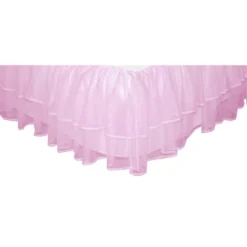 Tadpoles Triple Layer Tulle Twin Bed Skirt | 39" X 75" With A 16" Drop | Pink