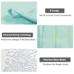 Costway 7 / 10 /15 / 20 Lbs Heavy Weighted Blanket 3 Piece Set W/ Hot & Cold Duvet Covers Green/Pink -Bedding Discounts GUEST a7ce0b30 ce0b 4ccd b11d 811662663d28