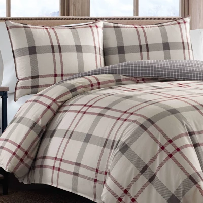 Portage Bay Plaid Duvet Cover And Sham Set Silver - Eddie Bauer® 2 Portage Bay Plaid Duvet Cover And Sham Set Silver - Eddie Bauer® - Image 2