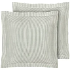 2pc Euro Ticking Stripe 100% Cotton Pillow Sham Green - Laura Ashley: OEKO-TEX Certified, 26x26 Tailored Fit, No Fill -Bedding Discounts GUEST a99e8e74 49ac 43cb aaf6 735d5729e78a