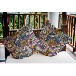 16"x16" Flower Melange Square Throw Pillow Blue/Yellow - E By Design: Bohemian Indoor Decor, Polyester -Bedding Discounts GUEST ab3e38ef 285d 42b4 8534 647e1e205f6b