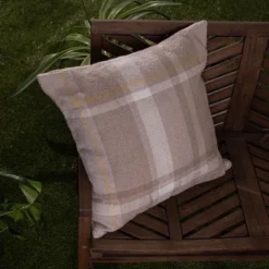Taupe With Yellow Plaid 24X24 Hand Woven Filled Outdoor Pillow - Foreside Home & Garden 9 Taupe With Yellow Plaid 24X24 Hand Woven Filled Outdoor Pillow - Foreside Home & Garden -Bedding Discounts GUEST abddaaca fa5f 4d6b 9d9e 8e613867b8c2