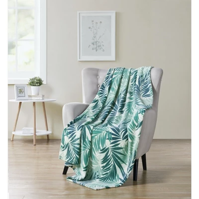 Kate Aurora Living Tropical Palm Aqua & Teal Hypoallergenic Ultra Soft & Plush Throw Blanket 1 Kate Aurora Living Tropical Palm Aqua & Teal Hypoallergenic Ultra Soft & Plush Throw Blanket