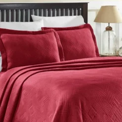 Geometric Textured Jacquard Matelass Cotton 3-Piece Bedspread Set By Blue Nile Mills