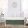 Sweet Jojo Designs Boy Or Girl Gender Neutral Unisex Baby Crib Bed Skirt Boho Fringe Green And White