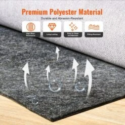 VEVOR - Slip-Resistant Rug Pad - Protective Cushioning Carpet Pad - 9' X 12' - 1/4"Thick - Dual Surface - Polyester Felt + Latex - Gray -Bedding Discounts GUEST ae39185d 12fb 4165 abbe 459433c8d41d