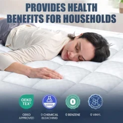 Memory Foam Mattress Pad Memory Foam For King, Strong-Support & Ultra-Cozy Mattress Topper, Breathable Soft Microfiber Protector, 8-21'' Deep Pocket -Bedding Discounts GUEST ae97282b bd51 45f9 bfb9 2e2f301c9ae5