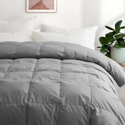 Peace Nest Organic Cotton Down Feather Comforter Duvet Insert, Gray 1 Peace Nest Organic Cotton Down Feather Comforter Duvet Insert, Gray