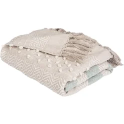 Billi Throw Blanket - Beige/ Teal - 50" X 60" - Safavieh -Bedding Discounts GUEST b059b886 74cd 4ffb 9d0f a67d3738fd06