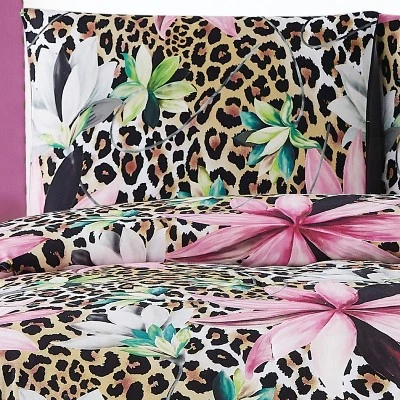 Christian Siriano Tahiti Floral Comforter Set Brown/Pink 4 Christian Siriano Tahiti Floral Comforter Set Brown/Pink - Image 4