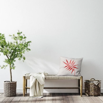 16"x16" Frond Square Throw Pillow Pink - E By Design 2 16"x16" Frond Square Throw Pillow Pink - E By Design - Image 2