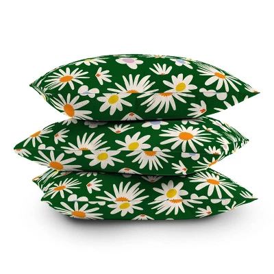 16"x16" Lane And Lucia Rainbow Vintage Daisies Square Throw Pillow Green - Deny Designs 3 16"x16" Lane And Lucia Rainbow Vintage Daisies Square Throw Pillow Green - Deny Designs - Image 3