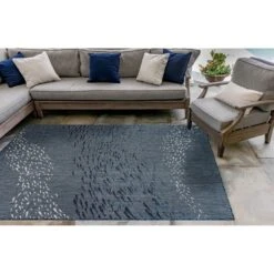 Liora Manne Carmel Indoor/Outdoor Rug Navy -Bedding Discounts GUEST b2116281 b644 46b7 9463 70357df023e2
