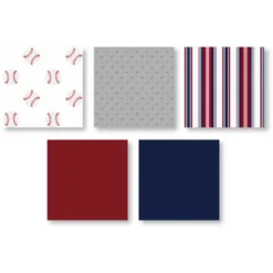 Sweet Jojo Designs Boy Full/Queen Comforter Bedding Set Baseball Patch Red White And Blue 3pc. -Bedding Discounts GUEST b44d1061 c828 4984 8135 d07133e4ca46