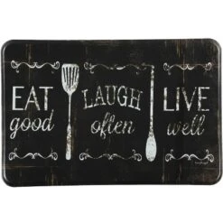 J&V Textiles 24" X 36" Anti-Fatigue Kitchen Floor Mat Eat Laugh Live: Eating Mat, Kitchen Rug, Indoor Outdoor Use