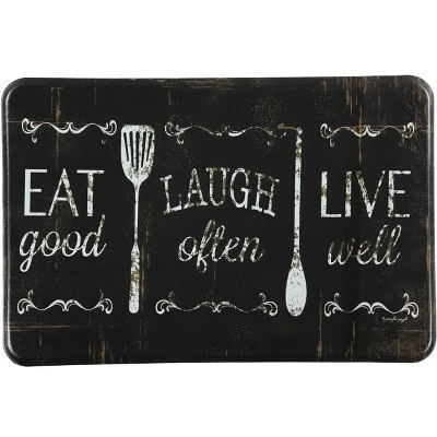 J&V Textiles 24" X 36" Anti-Fatigue Kitchen Floor Mat Eat Laugh Live: Eating Mat, Kitchen Rug, Indoor Outdoor Use 1 J&V Textiles 24" X 36" Anti-Fatigue Kitchen Floor Mat Eat Laugh Live: Eating Mat, Kitchen Rug, Indoor Outdoor Use