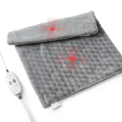 Weighted Heating Pad With 2 Massagers, 6lb Electric Heating Pad For Back, Neck & Shoulders, 3 Heat Levels, 9 Vibration Modes, 20"x24" Grey -Bedding Discounts GUEST b6fa58a2 720c 431a a1df 14f1fed795c8