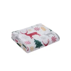 Kate Aurora Holiday Christmas Donner Reindeer Ultra Soft & Plush Accent Throw Blanket - 50" X 60"
