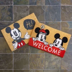 Mickey Mouse 2pk Hi And Welcome Coir Door Mats -Bedding Discounts GUEST b899d5e4 bec8 4dee 92ec 79c76afbf0a6