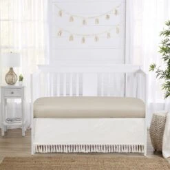 Sweet Jojo Designs Boy Or Girl Gender Neutral Unisex Baby Crib Bed Skirt Desert Sun Collection Solid Off White