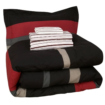 Brooklyn Flat Twin Rugby Striped Super Soft Kids' Bed In A Bag Red 3 Brooklyn Flat Twin Rugby Striped Super Soft Kids' Bed In A Bag Red - Image 3