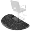 Saloniture 3 Ft. X 5 Ft. Barber & Salon Floor Mat For Square Chair Base - 1/2 In. Thick Semi-Circle Anti-Fatigue Stylist Station Mat