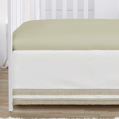 Sweet Jojo Designs Girl Baby Crib Bed Skirt Watercolor Floral Garden White And Taupe 2 Sweet Jojo Designs Girl Baby Crib Bed Skirt Watercolor Floral Garden White And Taupe - Image 2