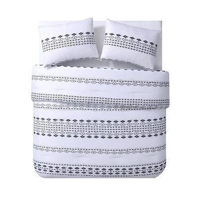 White Azteca Printed Comforter Set (King) - VCNY 2 White Azteca Printed Comforter Set (King) - VCNY - Image 2