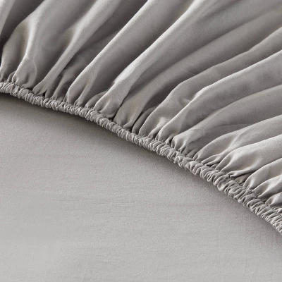 Full Garment Washed Microfiber Solid Sheet Set Gray - Room Essentials™ 3 Full Garment Washed Microfiber Solid Sheet Set Gray - Room Essentials™ - Image 3