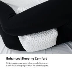 Bedgear Cooling Knee Medium Pillow: Memory Foam & Polyester Fiber, Moisture-Wicking, Machine Washable Cover