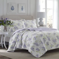 Keighley Reversible Quilt Set Purple - Laura Ashley -Bedding Discounts GUEST c1e1eb82 28c5 4305 bd0a 10f68b154e8f