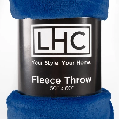 Fleece Throw Blanket-Set Of 2-Navy Blue & Sand Plush 60"x50" Blankets- Soft & Cozy For Travel, Outdoor Events &Lounging On The Sofa By Hastings Home 5 Fleece Throw Blanket-Set Of 2-Navy Blue & Sand Plush 60"x50" Blankets- Soft & Cozy For Travel, Outdoor Events &Lounging On The Sofa By Hastings Home - Image 5