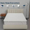 Continental Sleep, 1-Inch Medium Firm Mattress Toppers With Breathable Cover, Cooling Mattress Pad For Back Pain, Soft And Removable, White