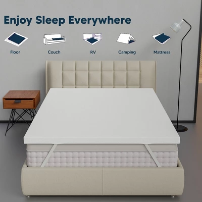 Continental Sleep, 1-Inch Medium Firm Mattress Toppers With Breathable Cover, Cooling Mattress Pad For Back Pain, Soft And Removable, White 1 Continental Sleep, 1-Inch Medium Firm Mattress Toppers With Breathable Cover, Cooling Mattress Pad For Back Pain, Soft And Removable, White