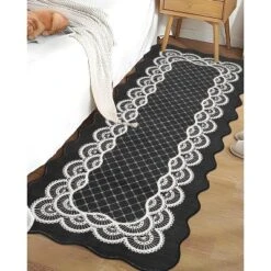 Washable Scalloped Area Rugs Modern Bordered Floor Mat -Bedding Discounts GUEST c4273da3 edda 496d 8fbb b1af21664d8f