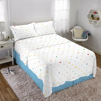Care Bears Full Bedding Bundle Falling Stars: Multicolored Comforter Set With Sheets & Pillowcases, Polyester, Kids/Teens 4 Care Bears Full Bedding Bundle Falling Stars: Multicolored Comforter Set With Sheets & Pillowcases, Polyester, Kids/Teens - Image 4