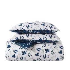 3pc Full/Queen Cyanotype Floral 100% Cotton Comforter Set White - ED Ellen DeGeneres -Bedding Discounts GUEST c435676e f284 403d af01 55465b5b6abc