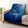 Hastings Home 92"x80" Weighted Blanket With Ocean Dolphins Pattern- Plush Thick 8 Pound Faux Mink Soft Fuzzy Blanket For Couch, Sofa And Bed