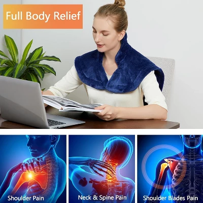 Heating Pad For Neck And Shoulders Back Pain Relief, Weighted Electric Heating Pads With Auto Shut Off, Fast Heating & 4 Heat Settings 3 Heating Pad For Neck And Shoulders Back Pain Relief, Weighted Electric Heating Pads With Auto Shut Off, Fast Heating & 4 Heat Settings - Image 3