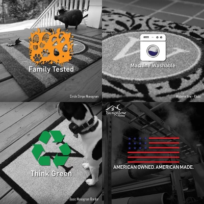 2'x3' ColorStar Prairie Grid Door Mat Gray - Bungalow Flooring 6 2'x3' ColorStar Prairie Grid Door Mat Gray - Bungalow Flooring - Image 6