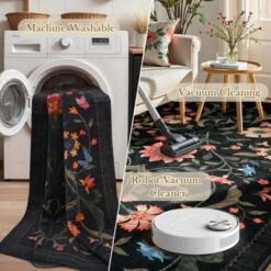 BAGOKIE Boho Floral Kitchen Runner Rug Soft Low-Pile Carpet Runners For Hallways EntryWay -Bedding Discounts GUEST c7d0615d 3690 43a4 b8ea 4019c394bcd1