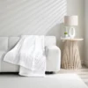 Kate Aurora Leylani Ultra Soft & Plush Luxurious Accent Throw Blanket - 50 In. W X 60 In. L - White