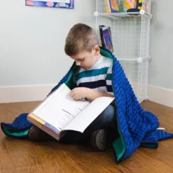 Bouncy Bands 7lb Weighted Sensory Blanket - Blue & Green -Bedding Discounts GUEST c8c7966a 3289 460d ad5e 5106f5845dcd